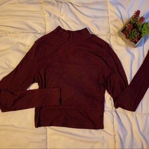 Maroon cropped turtle neck
